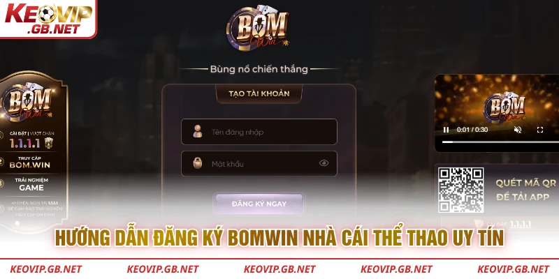 Hướng dẫn đăng ký Bomwin nhà cái thể thao uy tín